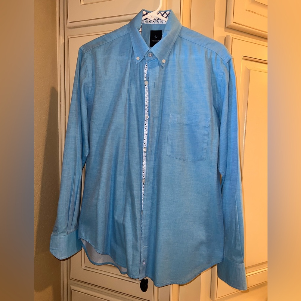 Tailorbyrd Men's Blue Button-Down Shirt
